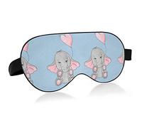 Gris bébé éléphants ballon sur bleu masques pour les yeux blocs de couverture masque de sommeil léger ombre couverture bandeau relaxant yeux couverture avec sangle de tête réglable pour hommes femmes