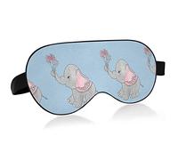 Gris bébé éléphants papillon fleurs sur bleu masques pour les yeux blocs de couverture masque de sommeil léger ombre couverture bandeau relaxant yeux couverture avec sangle de tête réglable pour homme