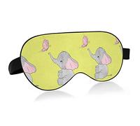 Gris bébé éléphants papillon sur jaune masques pour les yeux blocs de couverture masque de sommeil léger ombre couverture bandeau relaxant yeux couverture avec sangle de tête réglable pour hommes femm