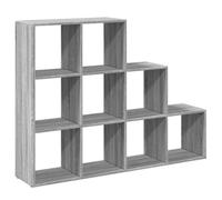 Gris Bibliothèque - bureau/Salon - Meuble de rangement - séparatrice de pièce 3 niveaux sonoma gris @EU167343