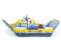 siku 1750 - Ferry, Métal/Plastique, Jaune/Gris, inclus 2 Voitures-jouets, Rampe mobile
