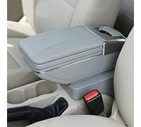 Gris Boîte d'accoudoir pour console centrale en cuir, boîte de rangement d'accoudoirs compatible avec Chevrolet Aveo/Sonic T250 T300 Holden Barina 2011 2012 2013 2014 2015 2016