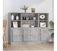 (Gris) Buffet bahut - Buffet Enfilades 3 pcs gris béton bois ingénierie 460629