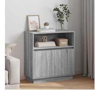 {Gris}Buffet bahut - Moderne-design - bois d'ingénierie - gris - 2 portes - LED - Pour salon - 71x34 5x75 cm 15eoq82l