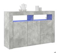 Gris Buffet de rangement - SOLOMOON - Commode salon - Gris béton 116x30x75 cm - Bois d'ingénierie FR4389