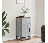 Gris Buffet de rangement - SOLOMOON - Commode salon - sonoma gris 35,5x35x76 cm - bois d'ingénierie et métal FR7119