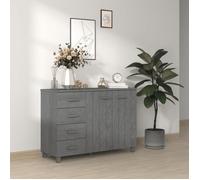Gris Buffet de rangement - Vitrine bahut - armoire console Pour cuisine, HAMAR Gris foncé 113 x 40 x 80cm - Bois massif de pin