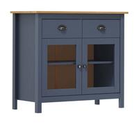 Gris Buffet de rangement - Vitrine bahut - armoire console Pour cuisine, Hill Gris 90 x 40 x 80cm - Bois de pin solide 7881700