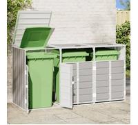Gris CACHE CONTENEUR - ZENCORE® Rangement à roulettes pour poubelles pour trois bacs gris acier Top549233061