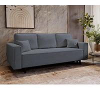 Gris Canapé-lit avec fonction relax Monte élégant Canapé rembourré en velours côtelé Canapé avec coffre de lit 225x95 cm, Sotff : poso 60 - gris