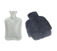 Gris Chauffe Pieds en Peluche 2L, Bouillotte Non Électrique, Chausson Chauffant Réutilisable Lavable et Amovible, Chaufferette Pieds 36x30cm, Conçu pour les Femmes et Hommes