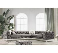 Gris Chesterfield Canapé Canapé d'angle Garniture Coussin de luxe Canapés d'angle Nouveau