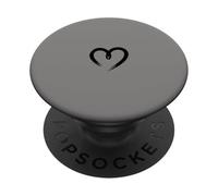 Gris Clair - Cœur Minimaliste Amour PopSockets PopGrip Adhésif