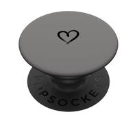 Gris Clair - Cœur Minimaliste Amour PopSockets PopGrip Adhésif