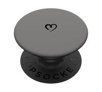 Gris Clair - Cœur Minimaliste Amour PopSockets PopGrip Adhésif