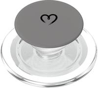 Gris Clair - Cœur Minimaliste Amour PopSockets PopGrip pour MagSafe