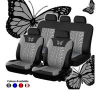 Gris clair -Ensemble de housses de siège universelles pour voiture, 9 pièces, protecteur de siège Auto à motif papillon, Q9QD