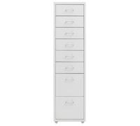 Gris Classeur mobile, Armoire de classement, CLARENCE, Gris 28x41x109 cm Métal LV1188