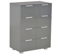 Gris Commode salon/BUFEET - CLARENCE - Avec rangement - Gris brillant 60x35x80 cm - Bois d'ingénierie LV701