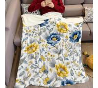 Gris Couverture Polaire Fleurs abstraites Florales Douce Duveteux Flanelle imprimée Confortable Plaid Polaire 70 x 100 cm pour Canapé, Lit, Enfants, Adolescents et Adultes