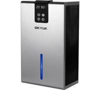 (Gris) Déshumidificateur électrique 2700ml - Déshumidificateur silencieux et compact avec arrêt automatique & lumière LED 7 couleurs | Idéal pour chambre, salle de bain, camping-car & cave