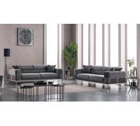 Gris Designer Couch Club Möbel Canapés 3+3 places rembourrés 230cm Canapés