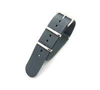 Gris d'Infanterie militaire Mod Nato Tissu en nylon Generic G10 4 anneaux Bracelet de montre Bande Boucle Chrome, gris, 18mm Fitting