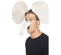 Gris Éléphant Ensemble Oreilles Coffre Instantané Animal Sauvage Déguisement