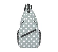 Gris et Blanc à Pois Sac à Dos Poitrine Gris et Blanc à Pois, Pratique pour vélo, randonnée, Salle de Sport.