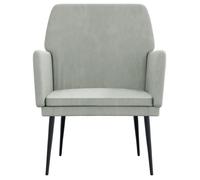 Gris Fauteuil de relaxation - SOLOMON - 1 PLACE - CHAISE TV - Gris clair 62x79x79 cm Velours FF207