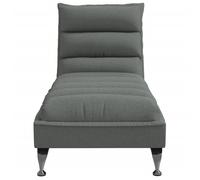 Gris Fauteuil long de sol - SOLOMON - Chaise longue - 1 place - avec coussins gris foncé tissu CCC2427