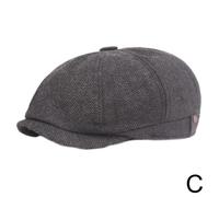 gris foncé - Béret Gris Foncé Pour Hommes, Casquette De Célébrité, Vintage Tweed Peaky Blinders, Plat, Casque