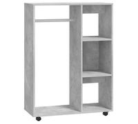 Gris Garde-robe, CLARENCE, Armoire penderie, Pour chambre, Gris béton 80x40x110 cm, Bois d’ingénierie LV1588