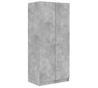 Gris Garde-robe, CLARENCE, Armoire penderie, Pour chambre, Gris béton 80x52x180 cm, Bois d’ingénierie LV1556