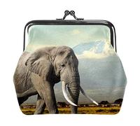 Gris Grand Animal éléphant extérieur Afrique Porte-Monnaie Baiser Serrure Changement Sac à Main Vintage bibelots Pochette