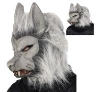 Gris Horreur Loup Garou Masque Halloween Poilu Déguisement Animal Accessoire