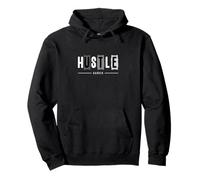 Gris Hustle Harder Monochrome Color Graphic Sweat à Capuche
