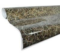 Gris Marron veiné Marbre brillant en vinyle Architectural Wrap pour Home Office Furniture papier peint carrelage Drap 2 m X 30,5 cm Rouleau