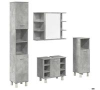 Gris Mobilier de bains - Ensemble de meubles de salle de bain 4 pcs - gris béton m1802