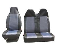 gris-noir 2 + 1 Confort Tissu Housses de sièges sur mesure pour Mercedes Vito 2004-2012 Peugeot Boxer 2006-2012 Fiat Ducato 2006-2012 Citroen Jumper 2006-2012