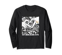 Gris Out Here Mignon Monochrome Color Graphic Manche Longue