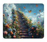 Gris Petit Tapis de Souris 250x200mm avec Base en Caoutchouc Antidérapant et Imperméable, Gaming Tapis de Souris pour Femmes, Hommes, Ordinateurs Portables sans Fil, Cadeau Homme, Papillon 8-5111