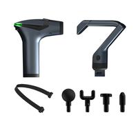 (Gris) Pistolet De Mas Fascia Pistolet De Mas Musculaire Haute Fréquence Masseur Professionnel De Corps Dos Épaule Cou Taille Avec Longue Poignée Courbée