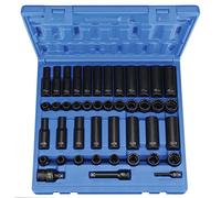 Gris Pneumatique GRE1643RD 0,37 pouces. Drive SAE & ☛ Metric Standard44 Douille profonde 12 points 43 pièces