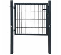 Gris Portail de clôture 2D (simple) Gris anthracite 100x80 cm - Portillon H14932