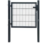 (Gris) Portillon Grillage Contemporain - 2D (simple) Gris anthracite 106x130 cm 149822