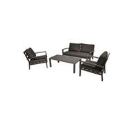 Gris Ensembles canapés, fauteuils et tables de jardin aluminium 5 pieces