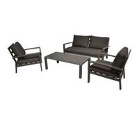 Gris Ensembles canapés, fauteuils et tables de jardin aluminium 5 pieces