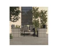 Vidaxl Mobilier D'extérieur 4 Pcs Avec Coussins Résine Tressée Gris