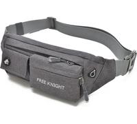 Gris Sac banane, ceinture de course avec imperméable, multi-poches, grande capacité pour hommes, femmes, sport, jogging, randonnée